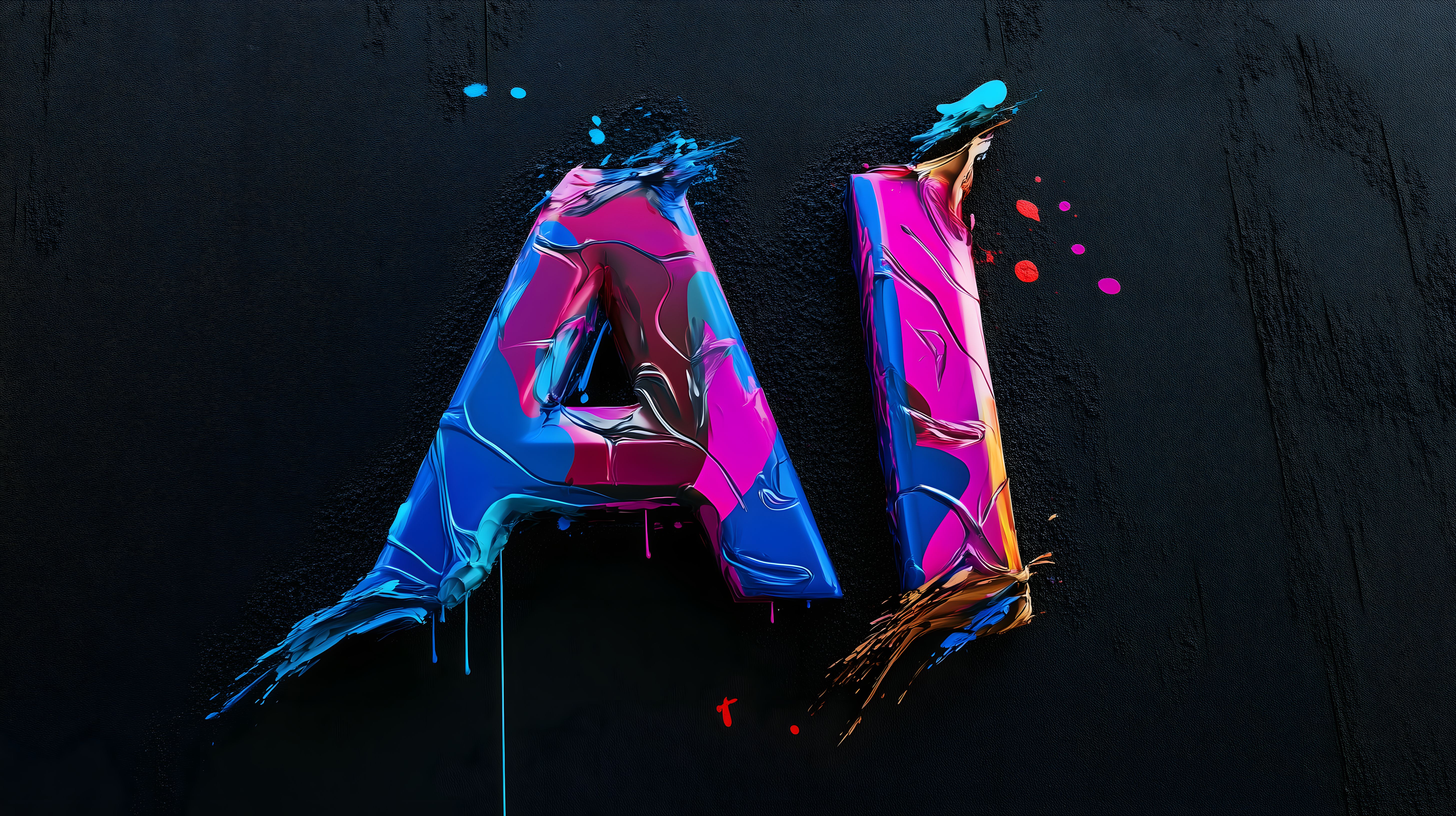 Farbenfrohes AI-Grafikdesign in Blau und Pink kostenlos herunterladen