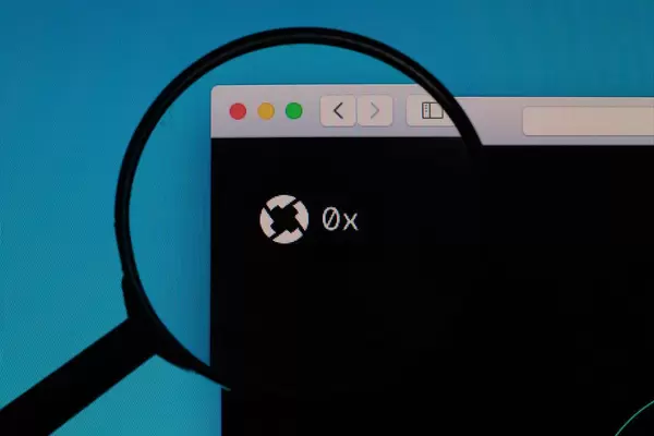 0x logo under magnifying glass
