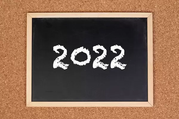 2022 on chalkboard
