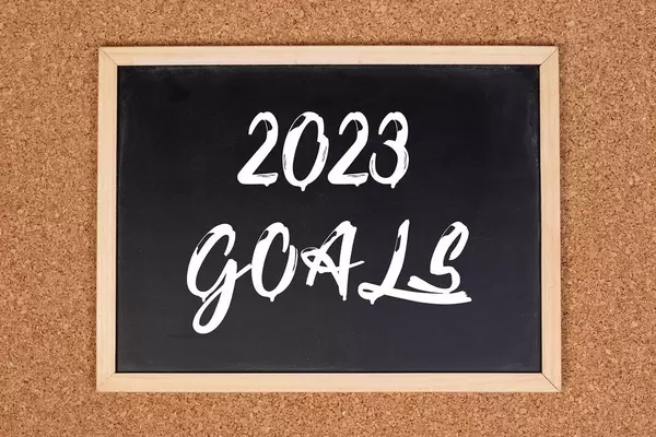 2023 goals on chalkboard