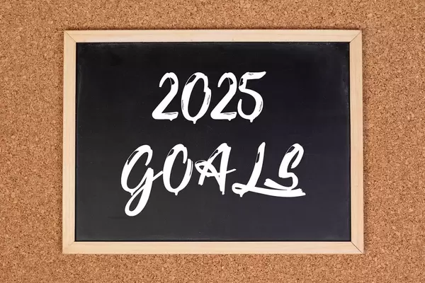 2025 goals on chalkboard