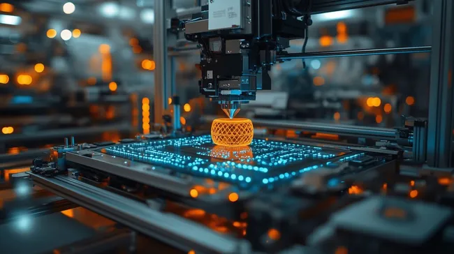 3D-Drucker bei der Arbeit in modernem Labor