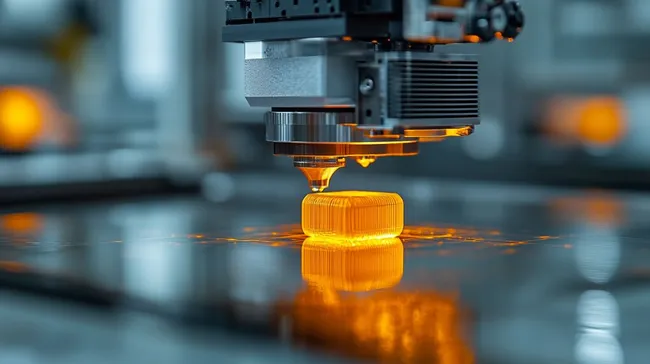 3D-Drucker bei der Herstellung eines Kunststoffteils