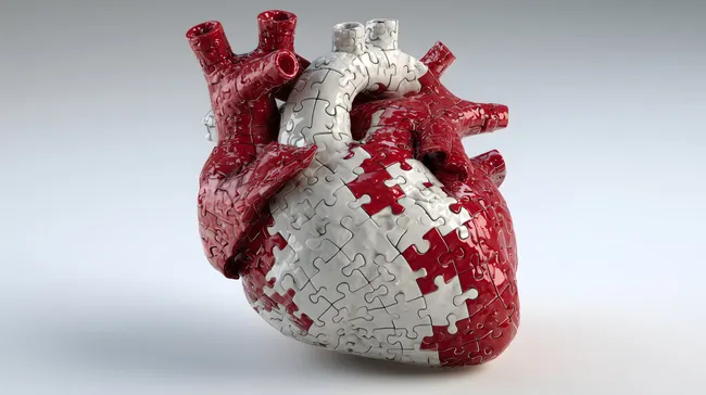 3D-Modell des menschlichen Herzens als Puzzle