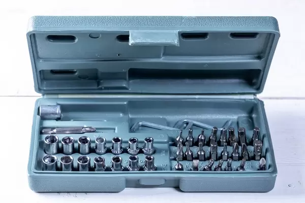 A box of bits for the screwdriver