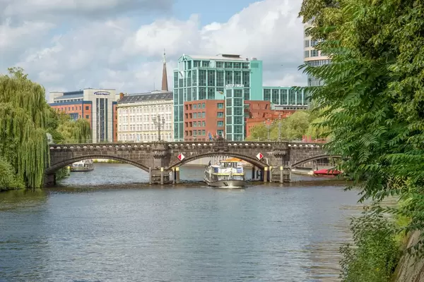 A bridge over the Spree river in the central part of Berlin, Germany
