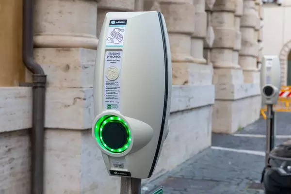 A charging station for e-cars in Rome