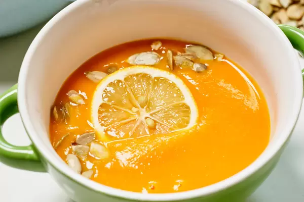 A creamy pumpkin soup for autumn