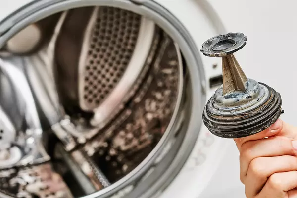 A dirty debris filter of a washing machine