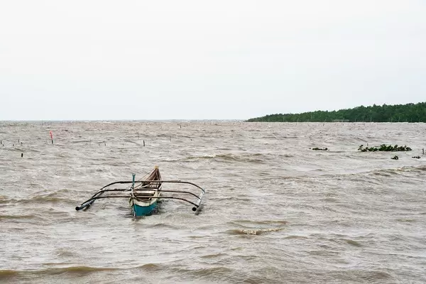 A fishing boat anchored due to bad weather in Balaring, Silay (Flip 2019)