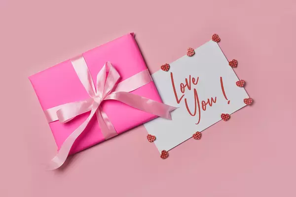 A gift with a note and messege - Love you