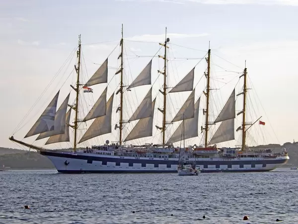 A gorgeous sailing vessel at the shore of Split, Croatia