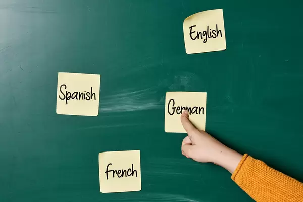 A kid choosing a foreign language to learn