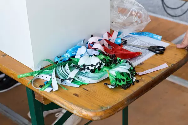 A pile of wristbands - Gamescom 2017, Cologne