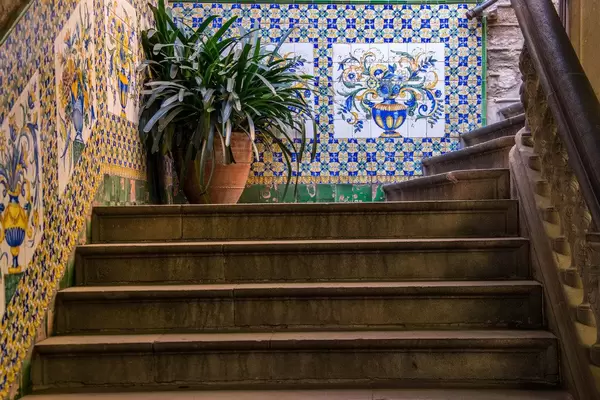 A quaint inner court of a church in Barcelona, Spain