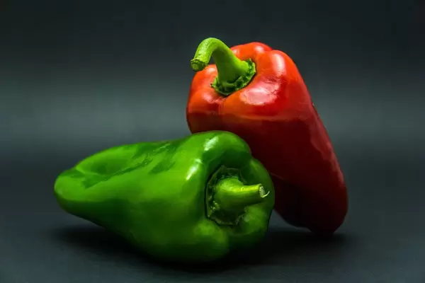 A Red and a Green Pepper