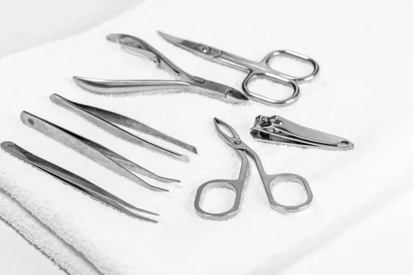 A set of different tools for nail and face care