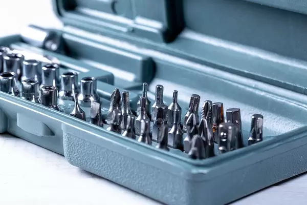 A set of nozzles on the screwdriver