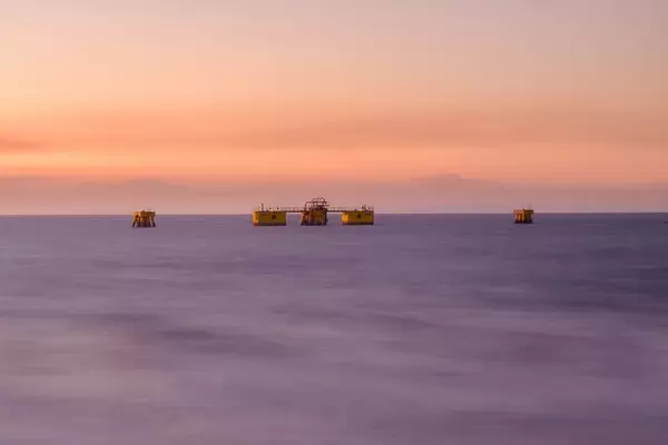 A shot of an oil facility  in Bacolod during sunset