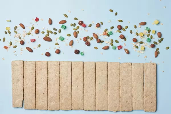 A stack of fresh crispbread or dry gluten-free breads