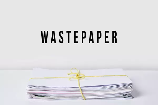 A stack of wastepaper