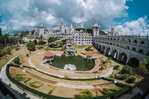 A wide shot of the Simala Church in Cebu