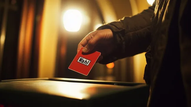 Abend-Wahl: Stimmabgabe in Wahlurne