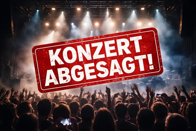 Abgesagtes Konzert - enttäuschte Fans im Scheinwerferlicht