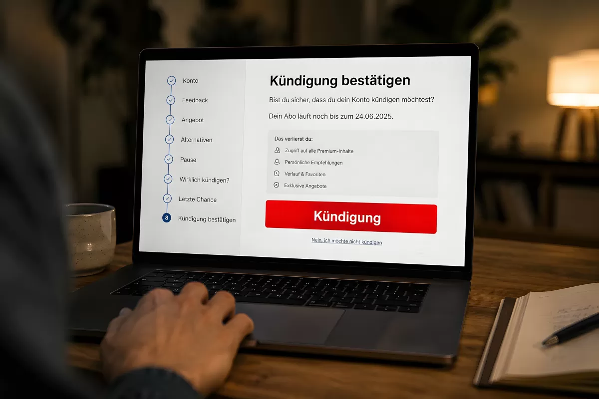 Abo kündigen am Laptop – Schritt 8 Bestätigung