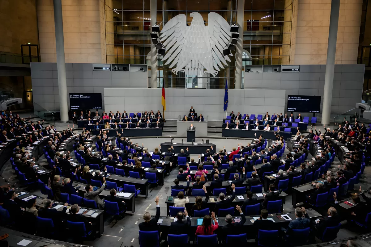 Abstimmung im Deutschen Bundestag in Berlin