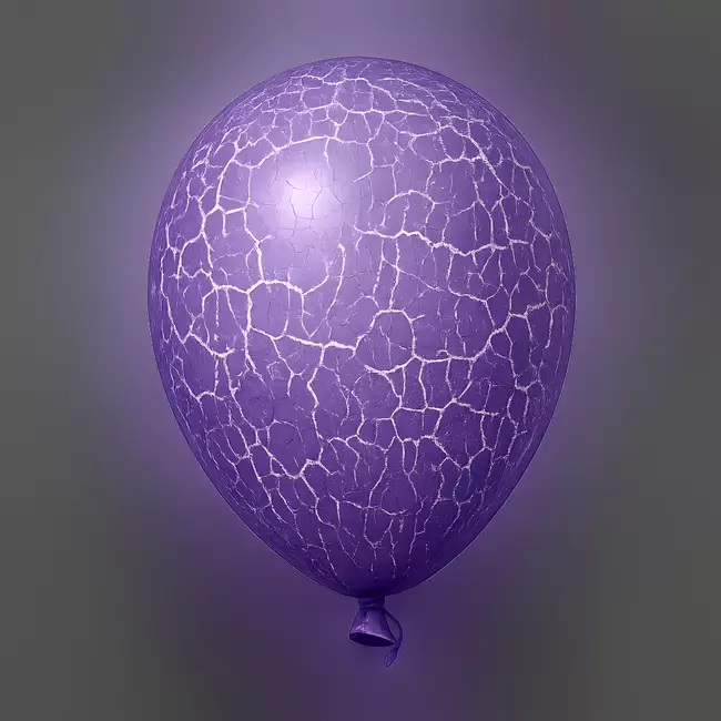 Abstrakt beleuchtetes lila Kristallballon