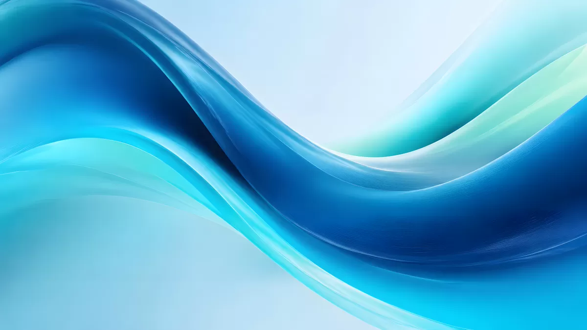 Abstrakte blaue Wellen in sanfter Farbverlauf-Komposition
