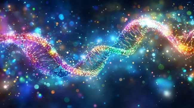 Abstrakte, bunte DNA-Sequenz als Hintergrundbild