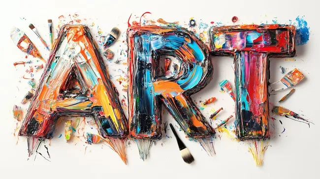 Abstrakte bunte Pinselstriche und Farbtupfer