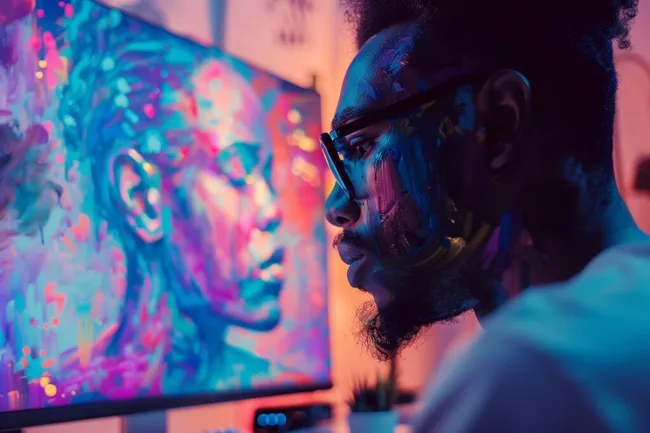 Abstrakte digitale Porträtgemälde-Kunst