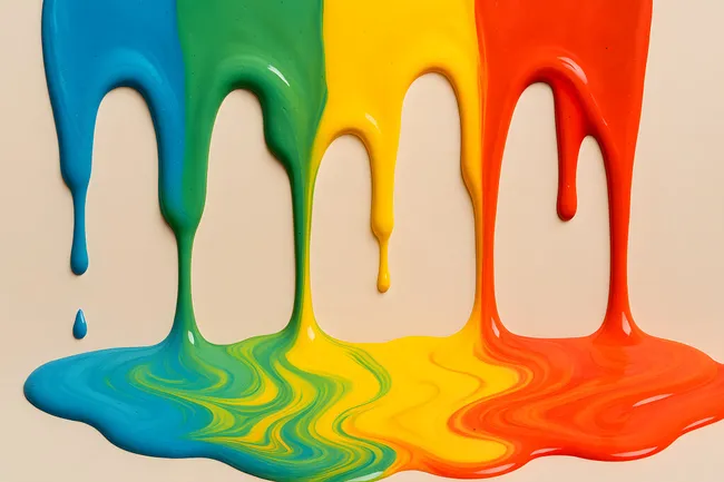 Abstrakte Farbströme und Spachtelformen