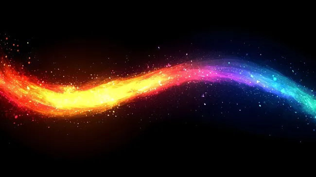 Abstrakte Farbwelle mit funkelnden Partikeln