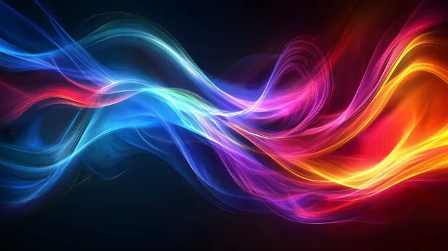 Abstrakte Farbwellen in Neonfarben