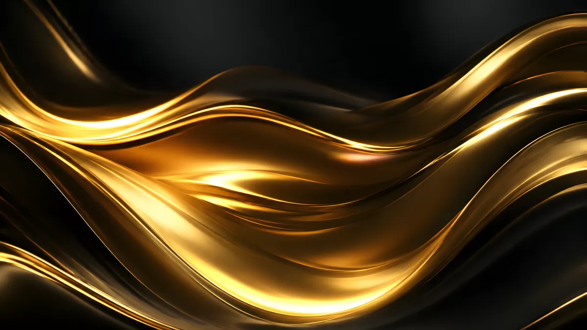 Abstrakte goldene Wellen auf dunklem Hintergrund