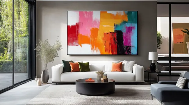 Abstrakte Kunst im modernen Wohnzimmer