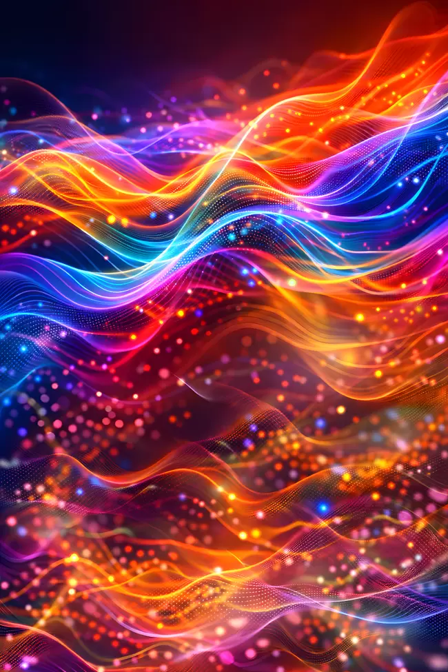 Abstrakte Lichtdynamik in Regenbogenfarben