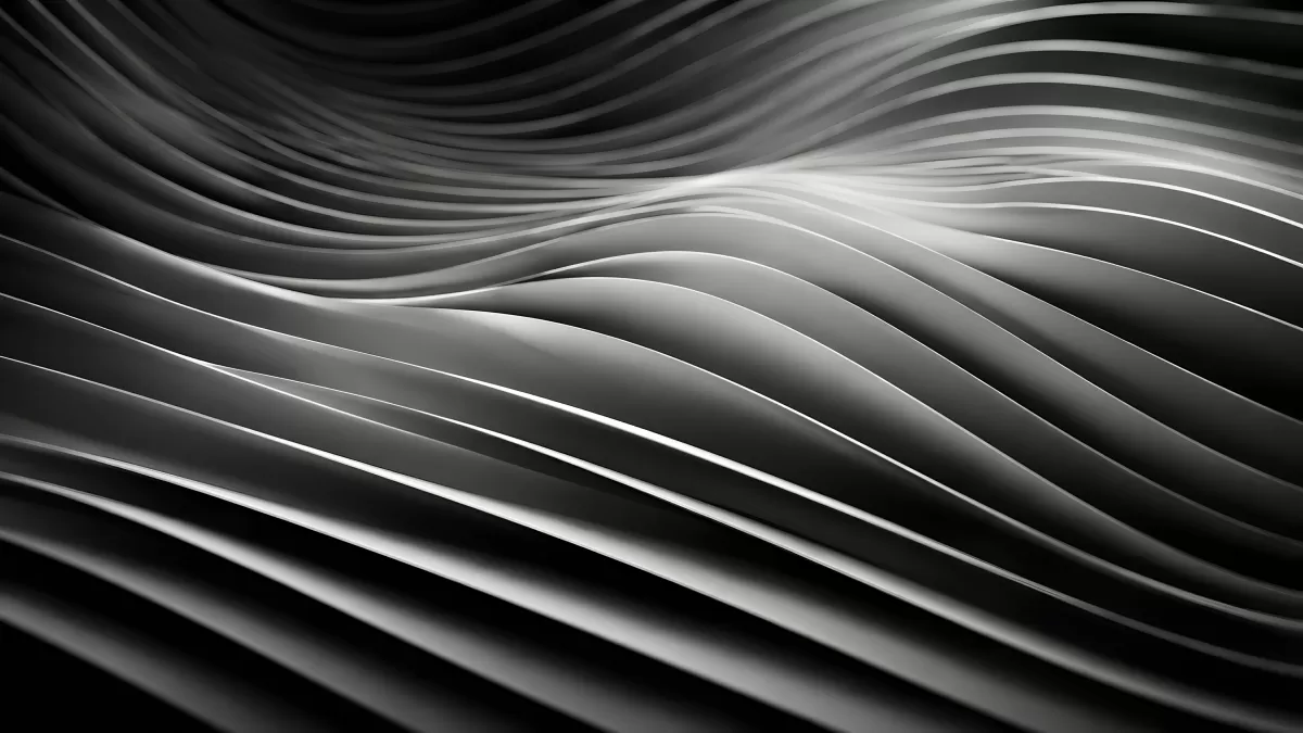 Abstrakte Metallwellen in Schwarz und Silber