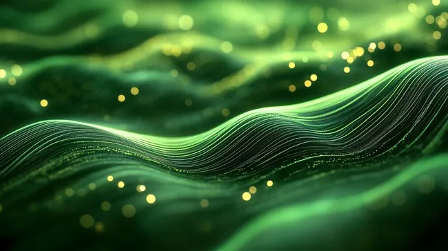 Abstrakte Organische Grüne Linien auf Digitalem Hintergrund