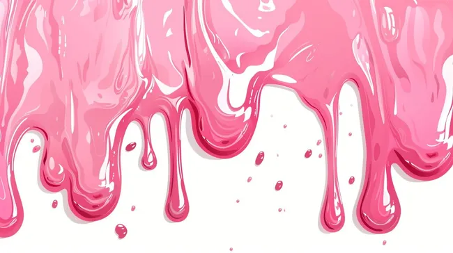 Abstrakte rosa Schleimtropfen auf weißem Hintergrund