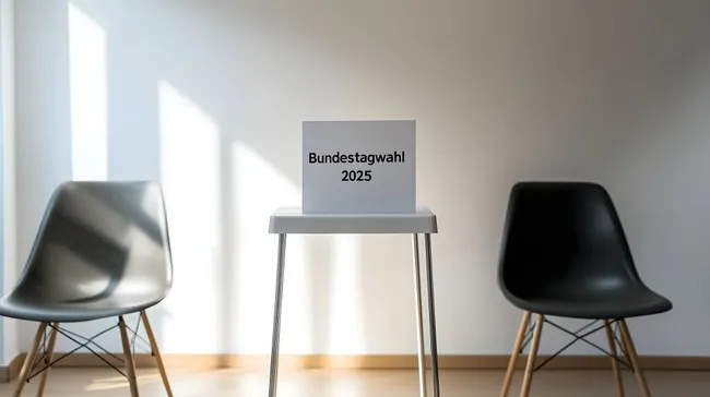 Abstrakte Wahlurne für Bundestagswahl 2025