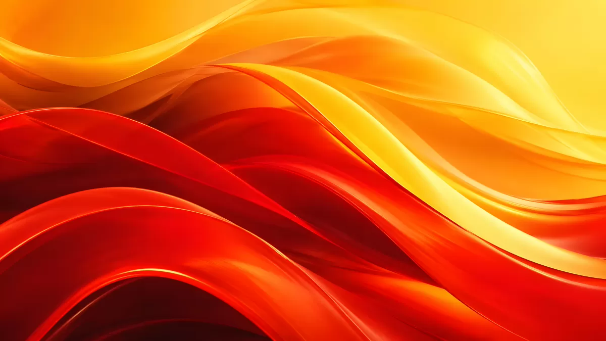 Abstrakte Wellen in Rot Orange und Gelb