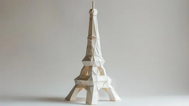 Abstraktes Papiertuch-Modell des Eiffelturms