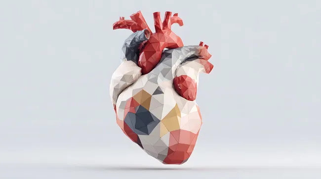 Abstraktes, polygonales 3D-Herz-Modell