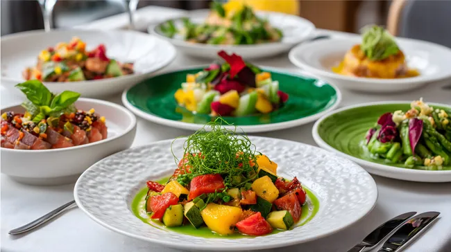 Abwechslungsreiche Gourmetgerichte mit frischem Gemüse