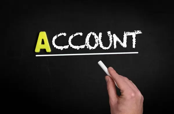 Account text on blackboard